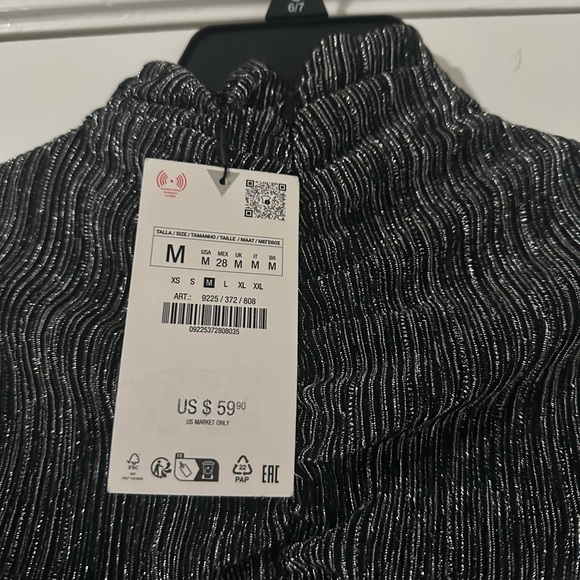 ZARA DRAPED DRESS WITH METALLIC THREAD - Picture 13 of 13